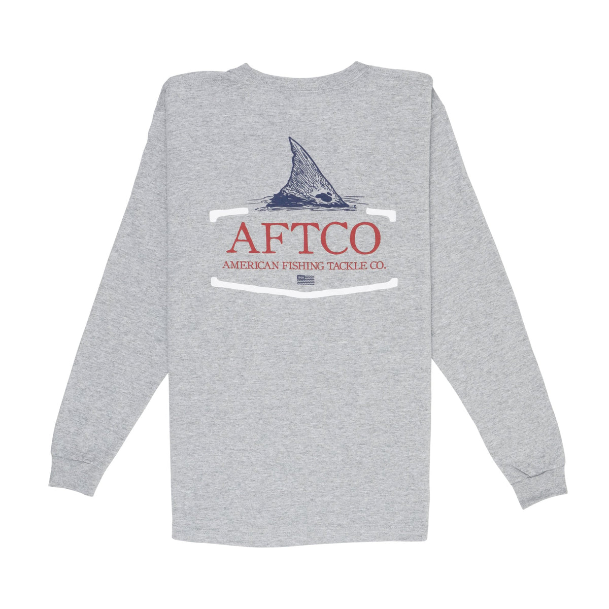 Charcoal Heather Youth Tall Tail LS T-Shirt / AFTCO Great Value