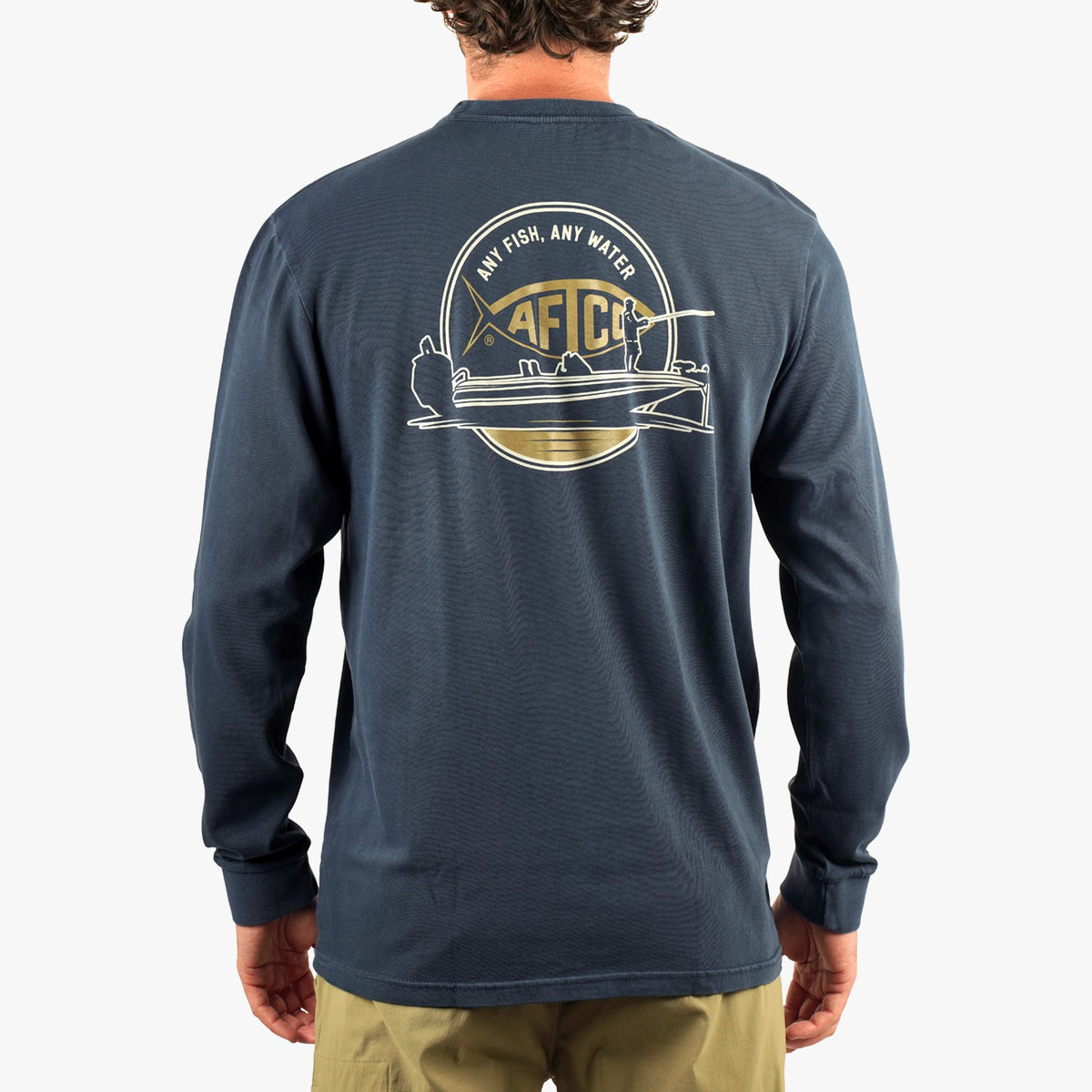 Navy Horizon Long Sleeve Fishing Tee Shirt / AFTCO Special Offer