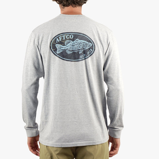 Athletic Heather Domino Long Sleeve Fishing T-Shirt / AFTCO Signature