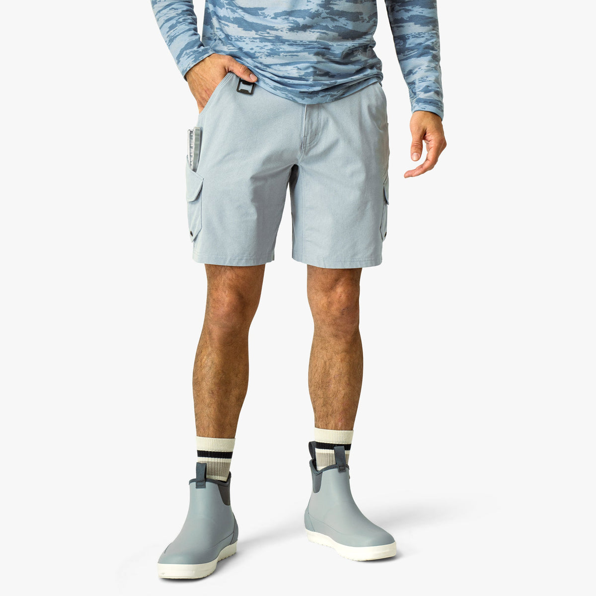 Naval Storm Camo Pinnacle Fishing Shorts / AFTCO Essential