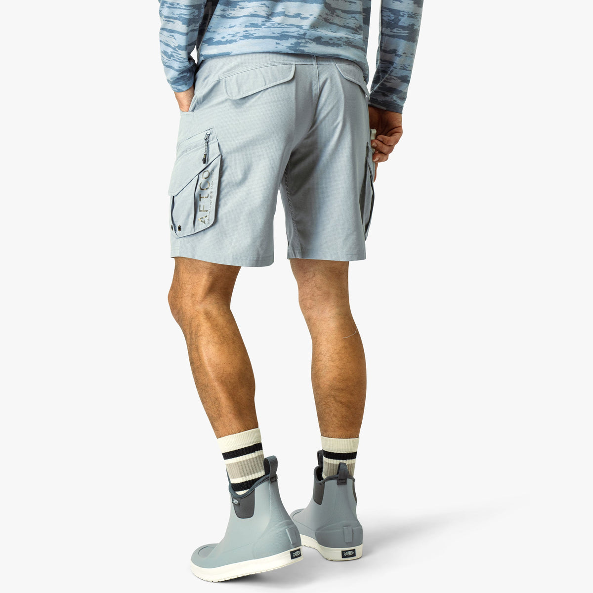 Naval Storm Camo Pinnacle Fishing Shorts / AFTCO Essential