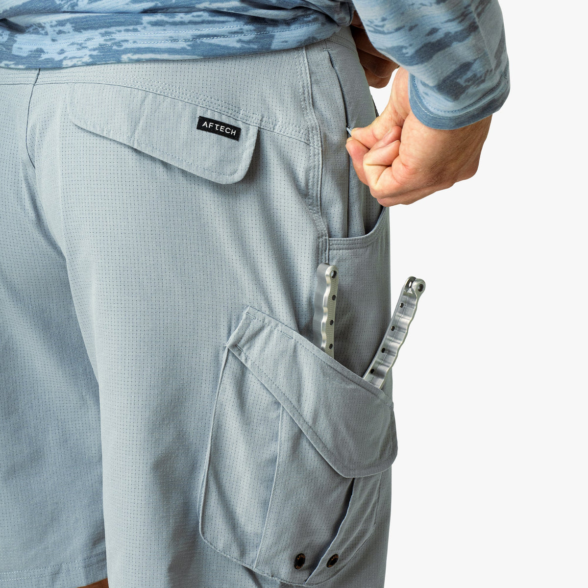 Naval Storm Camo Pinnacle Fishing Shorts / AFTCO Essential