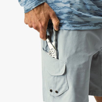 Naval Storm Camo Pinnacle Fishing Shorts / AFTCO Essential