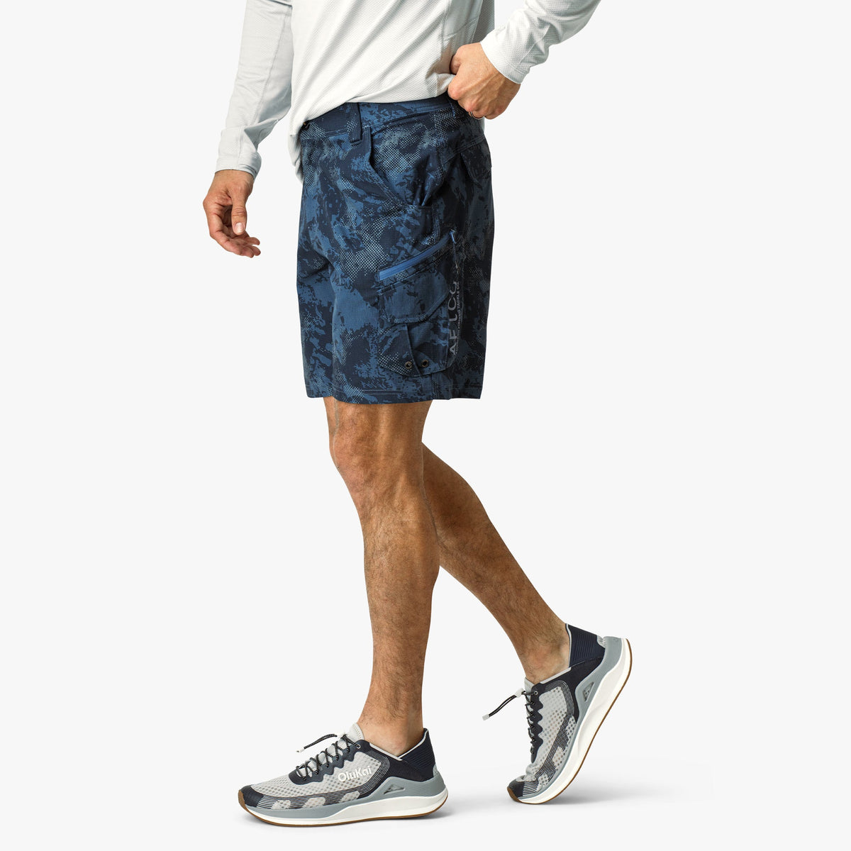 Naval Storm Camo Pinnacle Fishing Shorts / AFTCO Essential