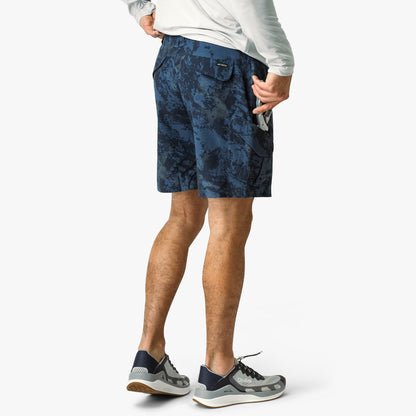 Naval Storm Camo Pinnacle Fishing Shorts / AFTCO Essential