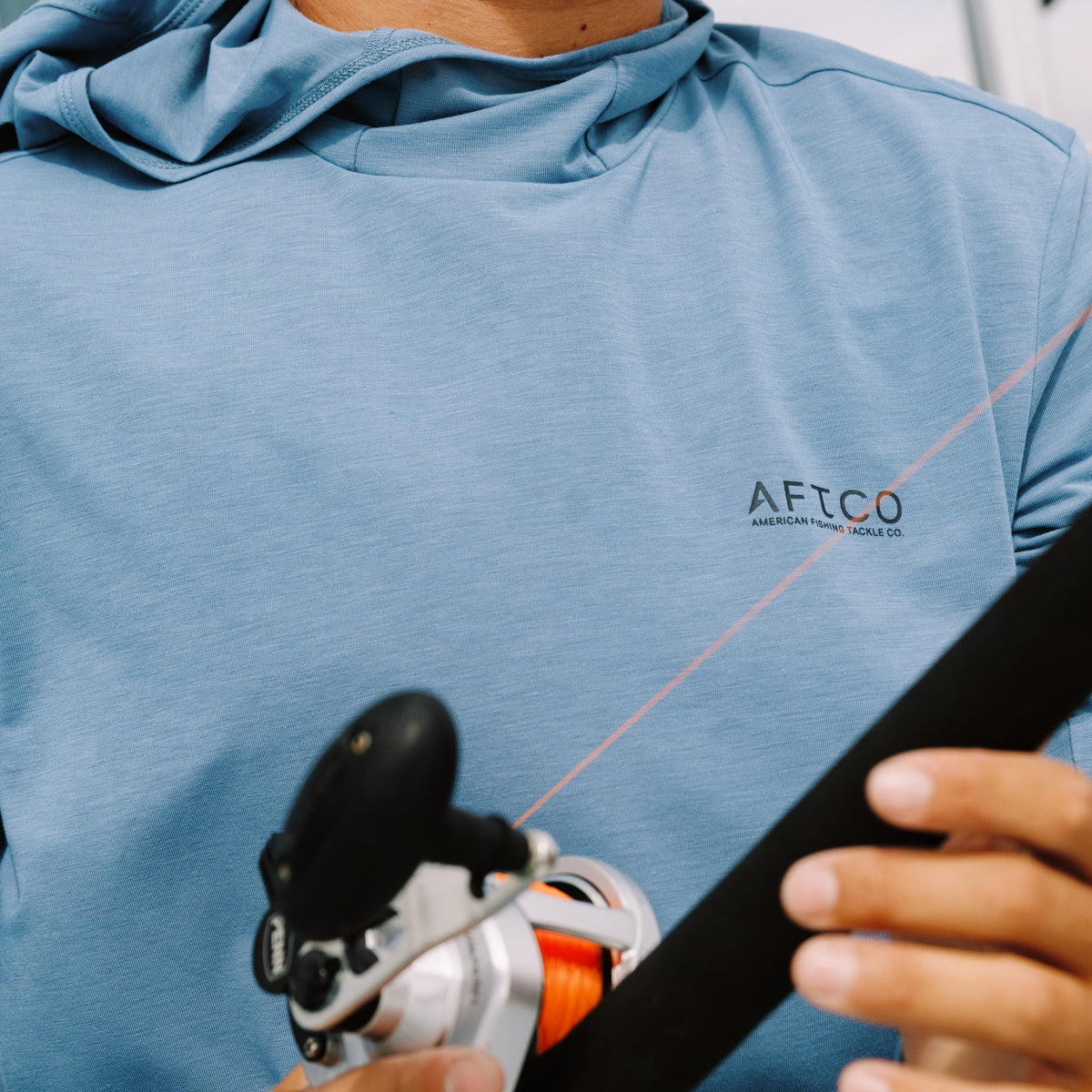 Blue Shadow Tailwind Long Sleeve Hooded Sun Protection Shirt / AFTCO Everyday