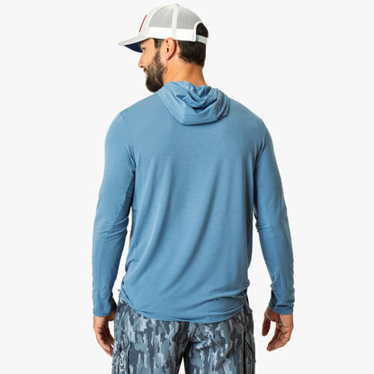 Blue Shadow Tailwind Long Sleeve Hooded Sun Protection Shirt / AFTCO Everyday