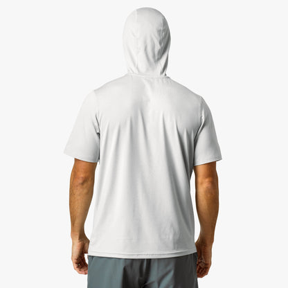 Oyster Gray Heather Samurai Short Sleeve Hooded Sun Protection Shirt / AFTCO Hot Sale