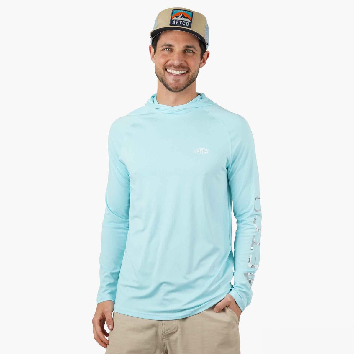 Coral Sands Heather Samurai Long Sleeve Sun Protection Hoodie / AFTCO Discount
