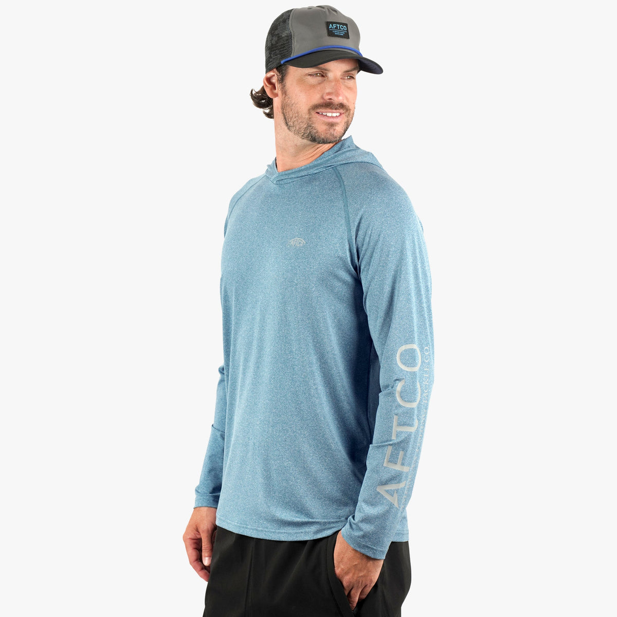 Coral Sands Heather Samurai Long Sleeve Sun Protection Hoodie / AFTCO Discount