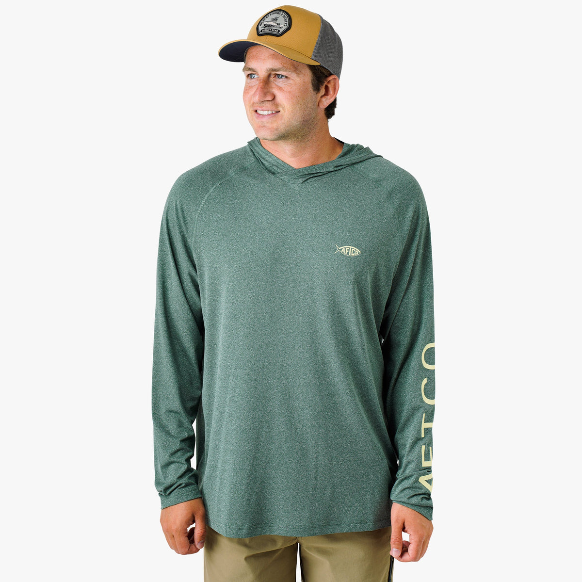 Coral Sands Heather Samurai Long Sleeve Sun Protection Hoodie / AFTCO Discount