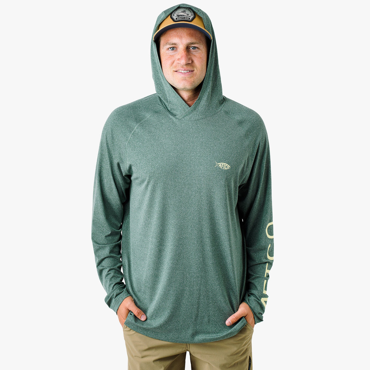 Coral Sands Heather Samurai Long Sleeve Sun Protection Hoodie / AFTCO Discount