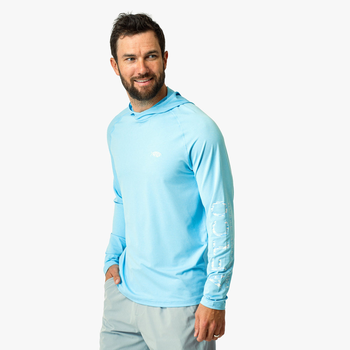 Coral Sands Heather Samurai Long Sleeve Sun Protection Hoodie / AFTCO Discount