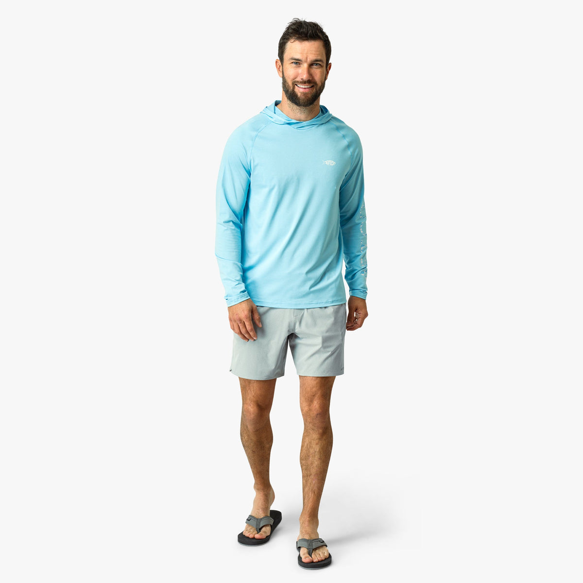 Coral Sands Heather Samurai Long Sleeve Sun Protection Hoodie / AFTCO Discount