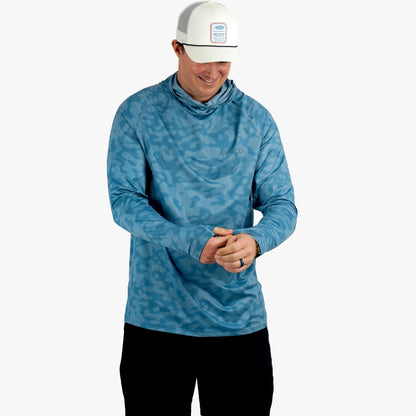 Tidal Current Camo Adapt Phase Change Hooded Fishing Shirt / AFTCO Trusted