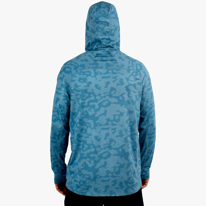 Tidal Current Camo Adapt Phase Change Hooded Fishing Shirt / AFTCO Trusted