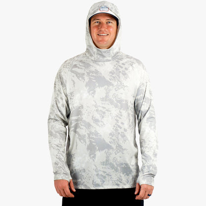 Tidal Current Camo Adapt Phase Change Hooded Fishing Shirt / AFTCO Trusted