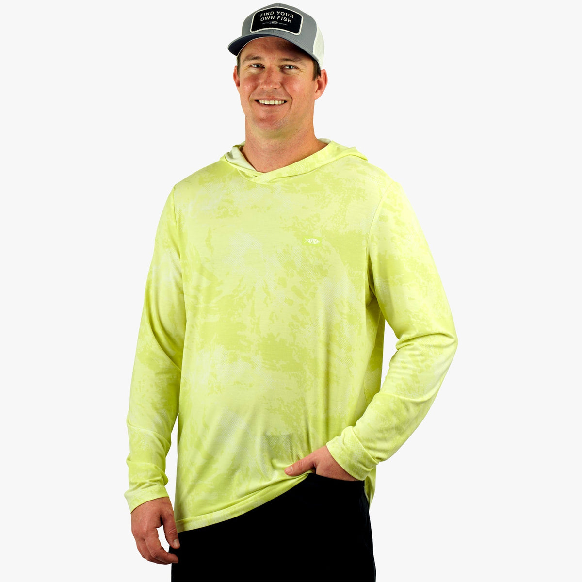 Sand Grouper Camo Ocean Bound Hooded Performance Shirt / AFTCO Top Pick