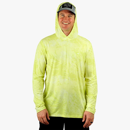 Sand Grouper Camo Ocean Bound Hooded Performance Shirt / AFTCO Top Pick