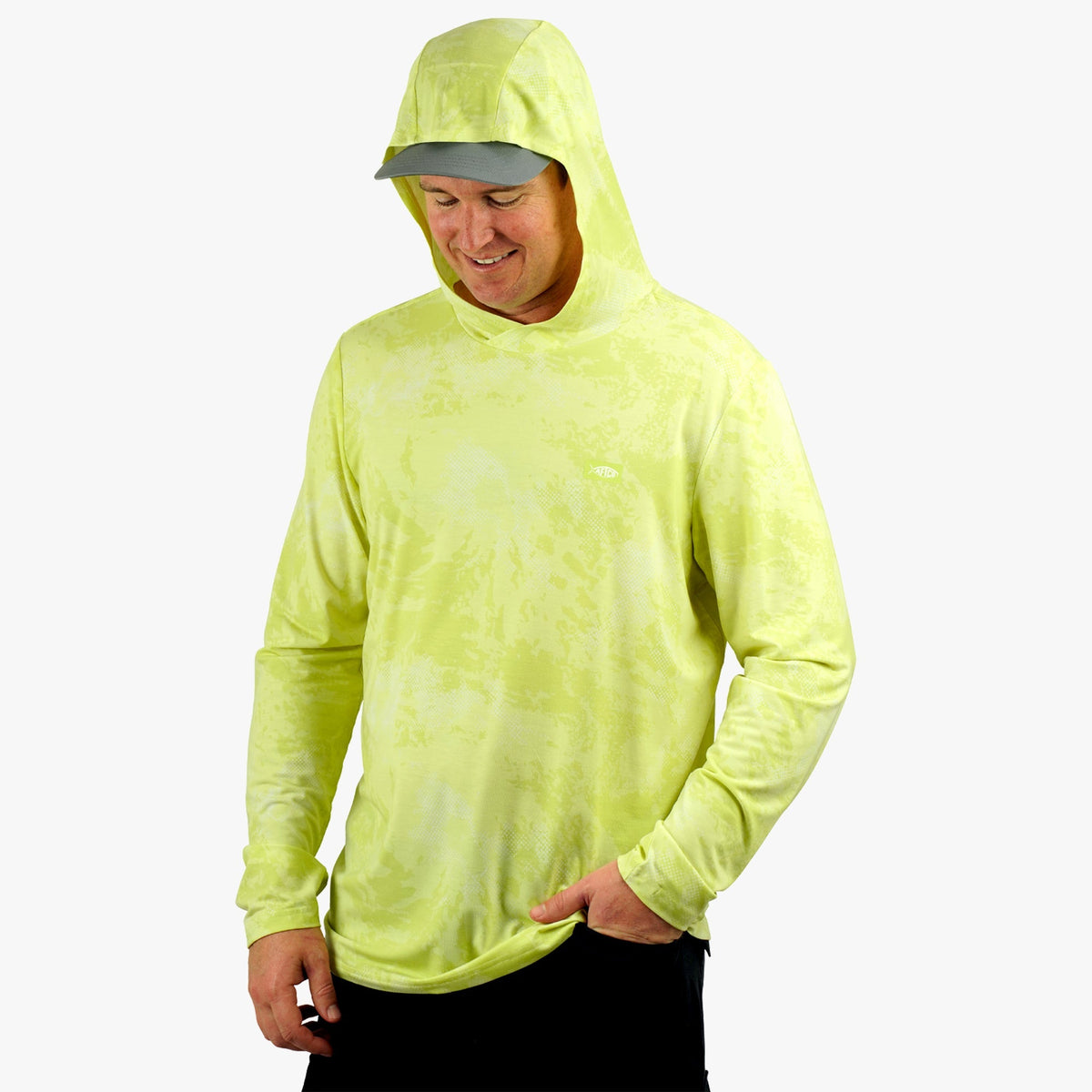 Sand Grouper Camo Ocean Bound Hooded Performance Shirt / AFTCO Top Pick