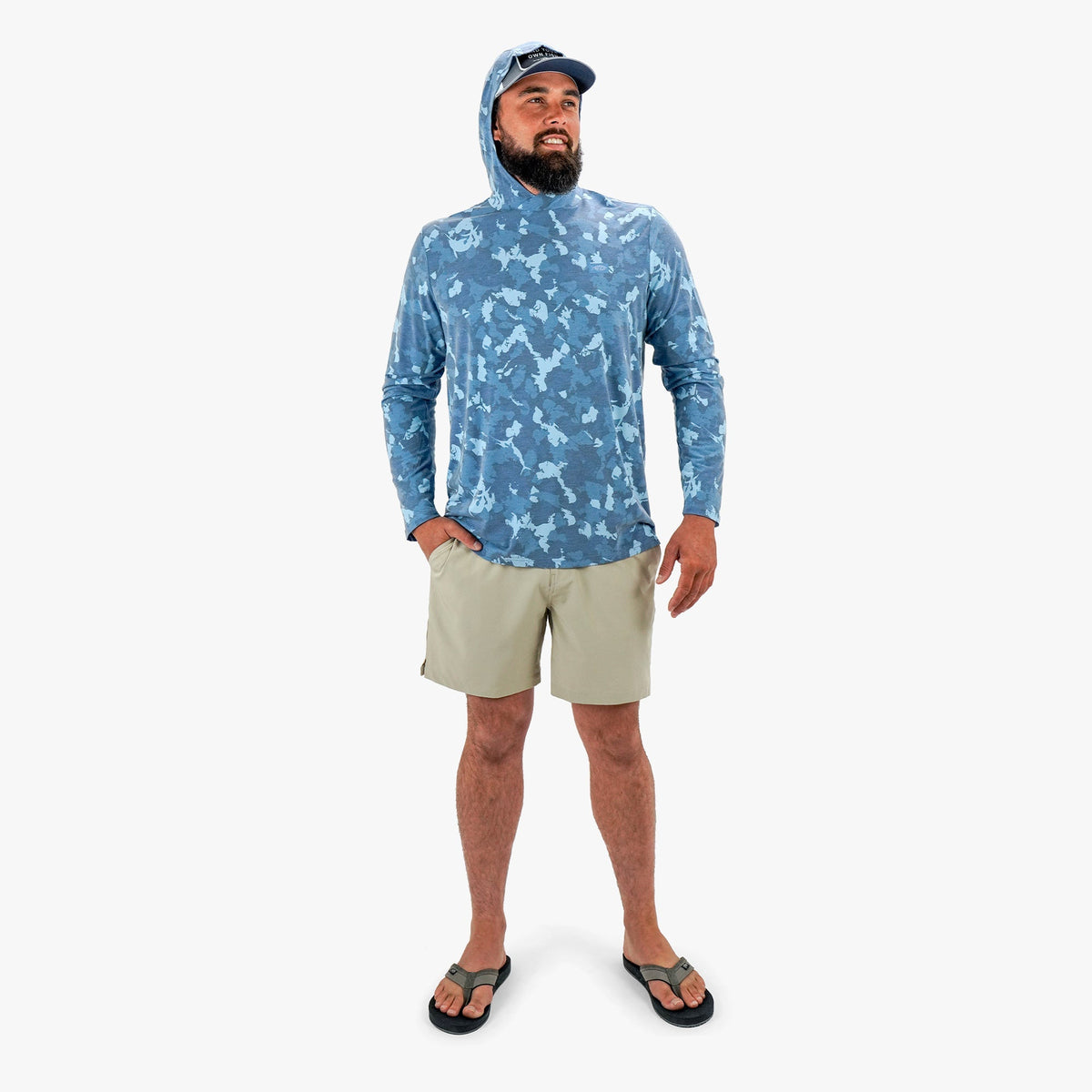 Sand Grouper Camo Ocean Bound Hooded Performance Shirt / AFTCO Top Pick