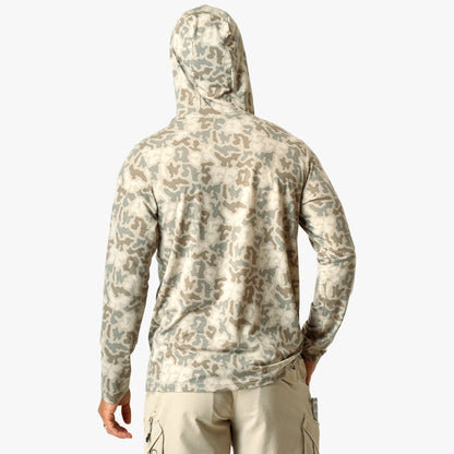 Sand Grouper Camo Ocean Bound Hooded Performance Shirt / AFTCO Top Pick