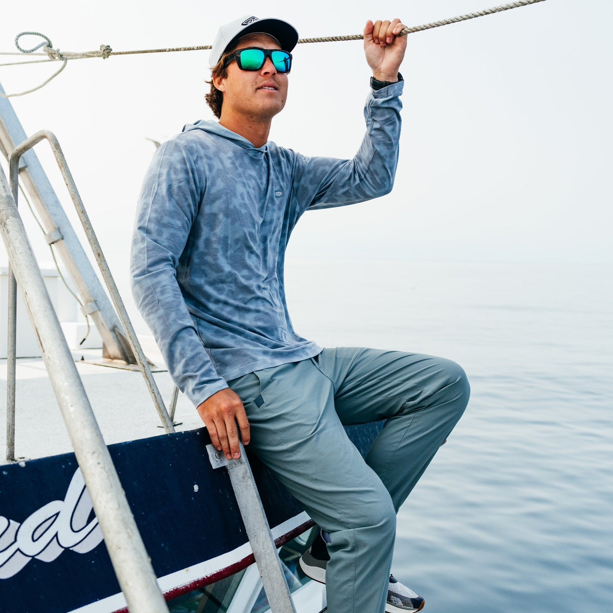 Sand Grouper Camo Ocean Bound Hooded Performance Shirt / AFTCO Top Pick
