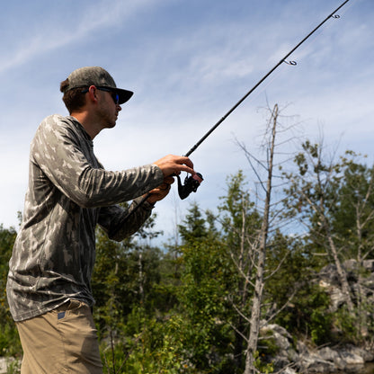 Sand Grouper Camo Ocean Bound Hooded Performance Shirt / AFTCO Top Pick