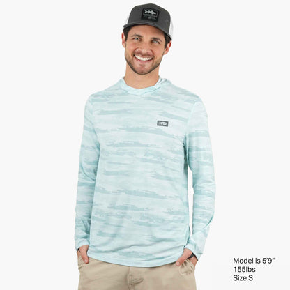 Sand Grouper Camo Ocean Bound Hooded Performance Shirt / AFTCO Top Pick
