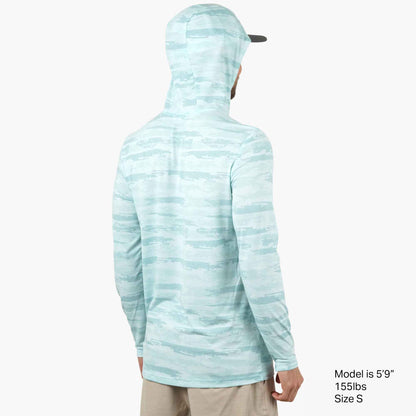 Sand Grouper Camo Ocean Bound Hooded Performance Shirt / AFTCO Top Pick