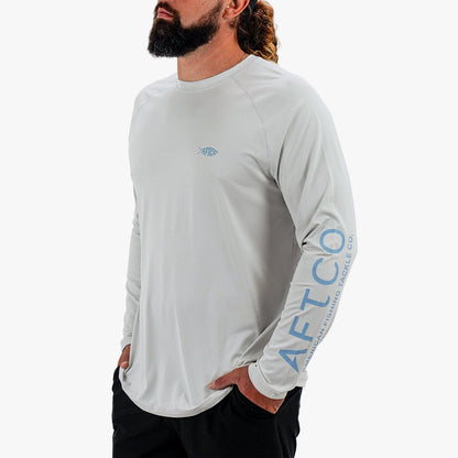 Coral Sands Heather Men's Long Sleeve Sun Protection Shirt - Samurai by AFTCO / AFTCO Best Price