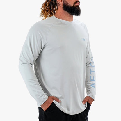 Coral Sands Heather Men's Long Sleeve Sun Protection Shirt - Samurai by AFTCO / AFTCO Best Price