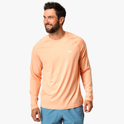 Coral Sands Heather Men's Long Sleeve Sun Protection Shirt - Samurai by AFTCO / AFTCO Best Price