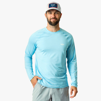 Coral Sands Heather Men's Long Sleeve Sun Protection Shirt - Samurai by AFTCO / AFTCO Best Price