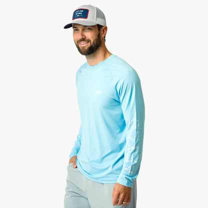 Coral Sands Heather Men's Long Sleeve Sun Protection Shirt - Samurai by AFTCO / AFTCO Best Price
