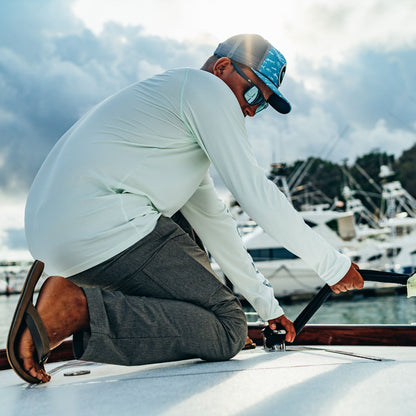 Coral Sands Heather Men's Long Sleeve Sun Protection Shirt - Samurai by AFTCO / AFTCO Best Price