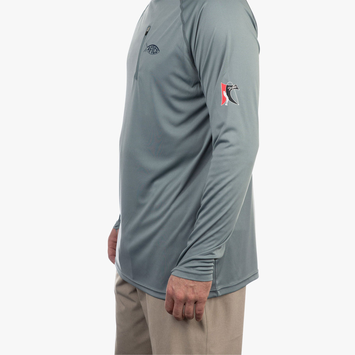 Blue Shadow Heather Jason Christie's Hooded LS Bass Fishing Performance Shirt / AFTCO Popular