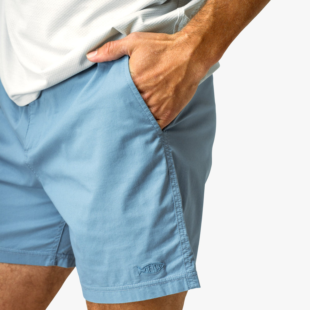 Blue Shadow Landlocked Stretch Shorts / AFTCO Trusted