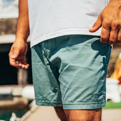 Blue Shadow Landlocked Stretch Shorts / AFTCO Trusted