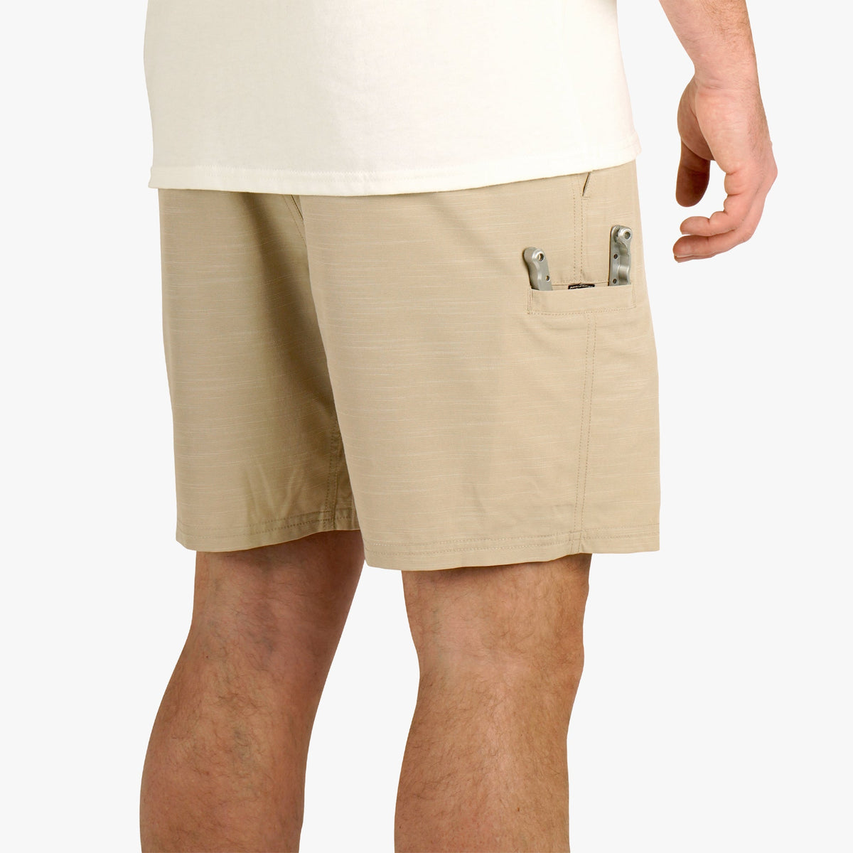 Khaki 7 365 Hybrid Stretch Chino Fishing Shorts / AFTCO Everyday