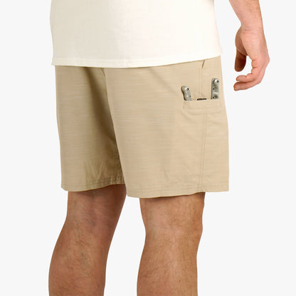 Khaki 7 365 Hybrid Stretch Chino Fishing Shorts / AFTCO Everyday