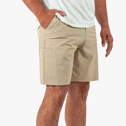 Khaki 7 365 Hybrid Stretch Chino Fishing Shorts / AFTCO Everyday