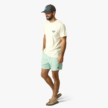 Beach Glass Strike Printed Swim Trunks / AFTCO Essential