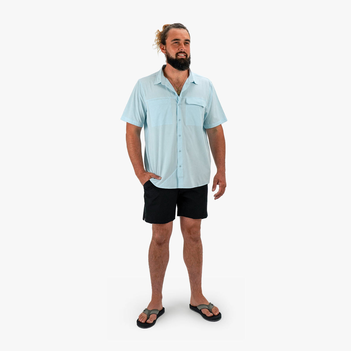 Bay Leaf Air O Mesh SS Button Down Fishing Shirt / AFTCO Signature