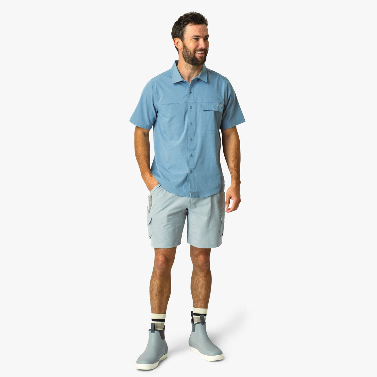 Bay Leaf Air O Mesh SS Button Down Fishing Shirt / AFTCO Signature