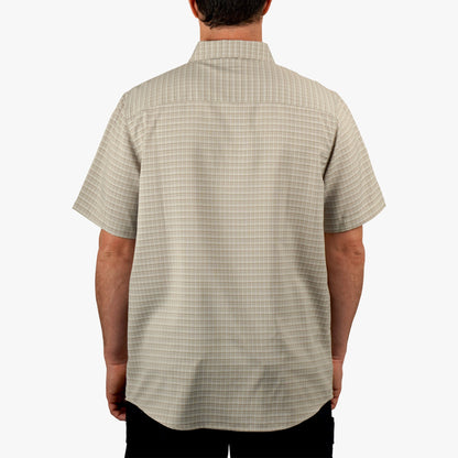 Aqua Glass Dorsal Short Sleeve Button Down Shirt / AFTCO Latest