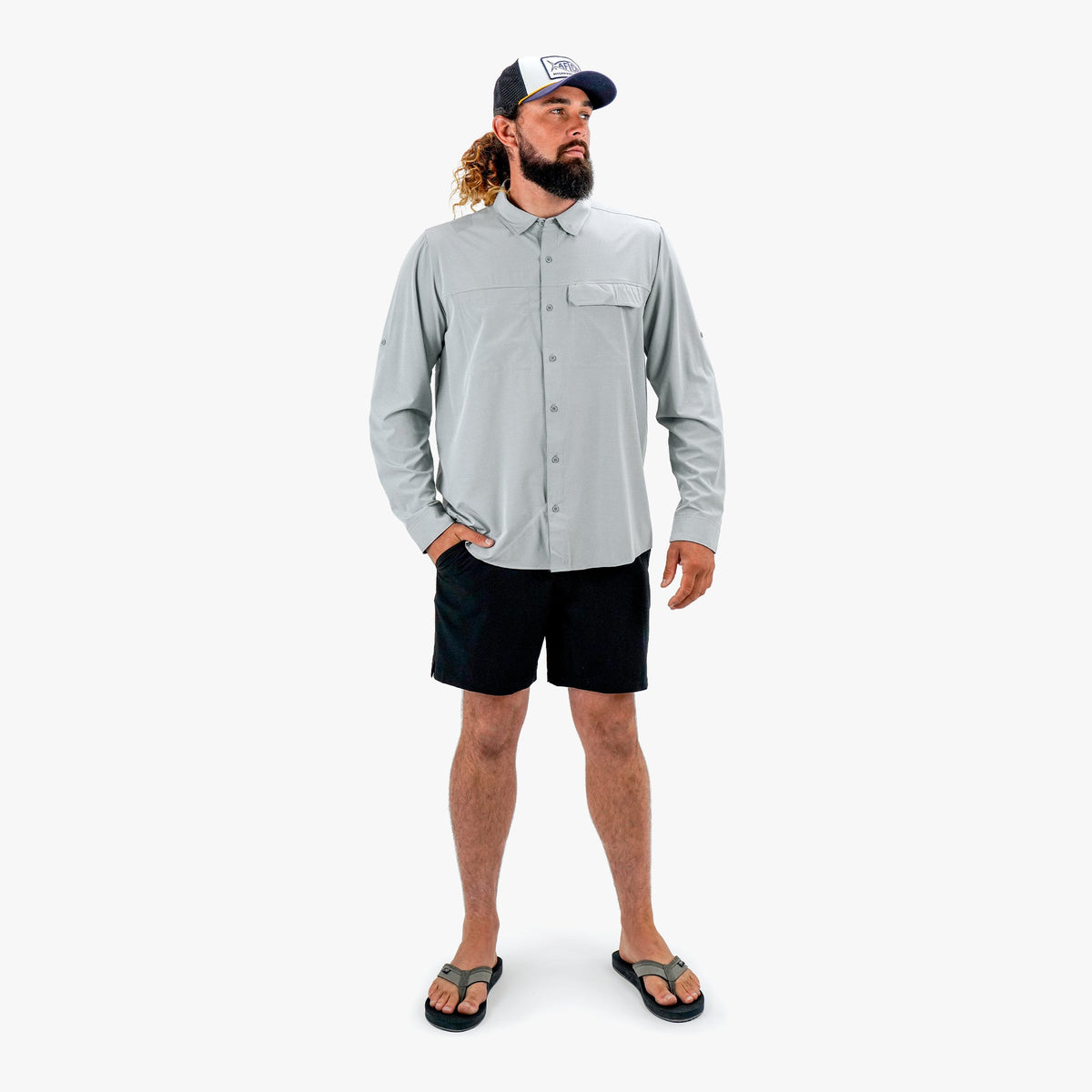 Bay Leaf Air-O Mesh LS Fishing Button Up Shirts / AFTCO Discount