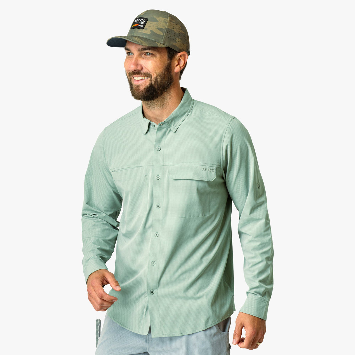 Bay Leaf Air-O Mesh LS Fishing Button Up Shirts / AFTCO Discount