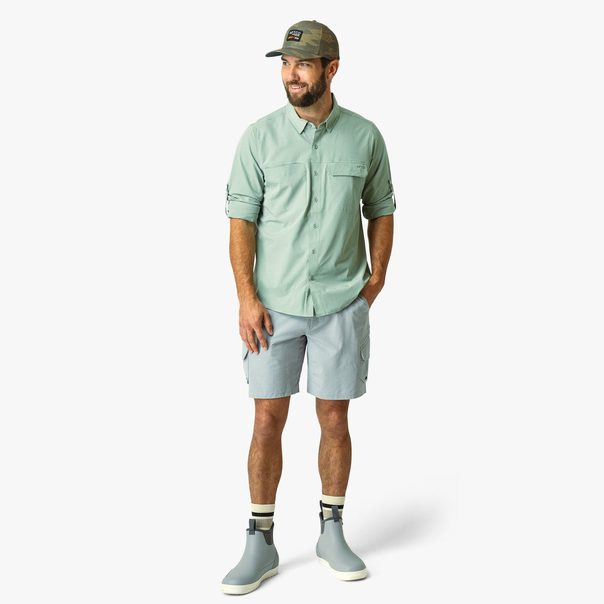 Bay Leaf Air-O Mesh LS Fishing Button Up Shirts / AFTCO Discount