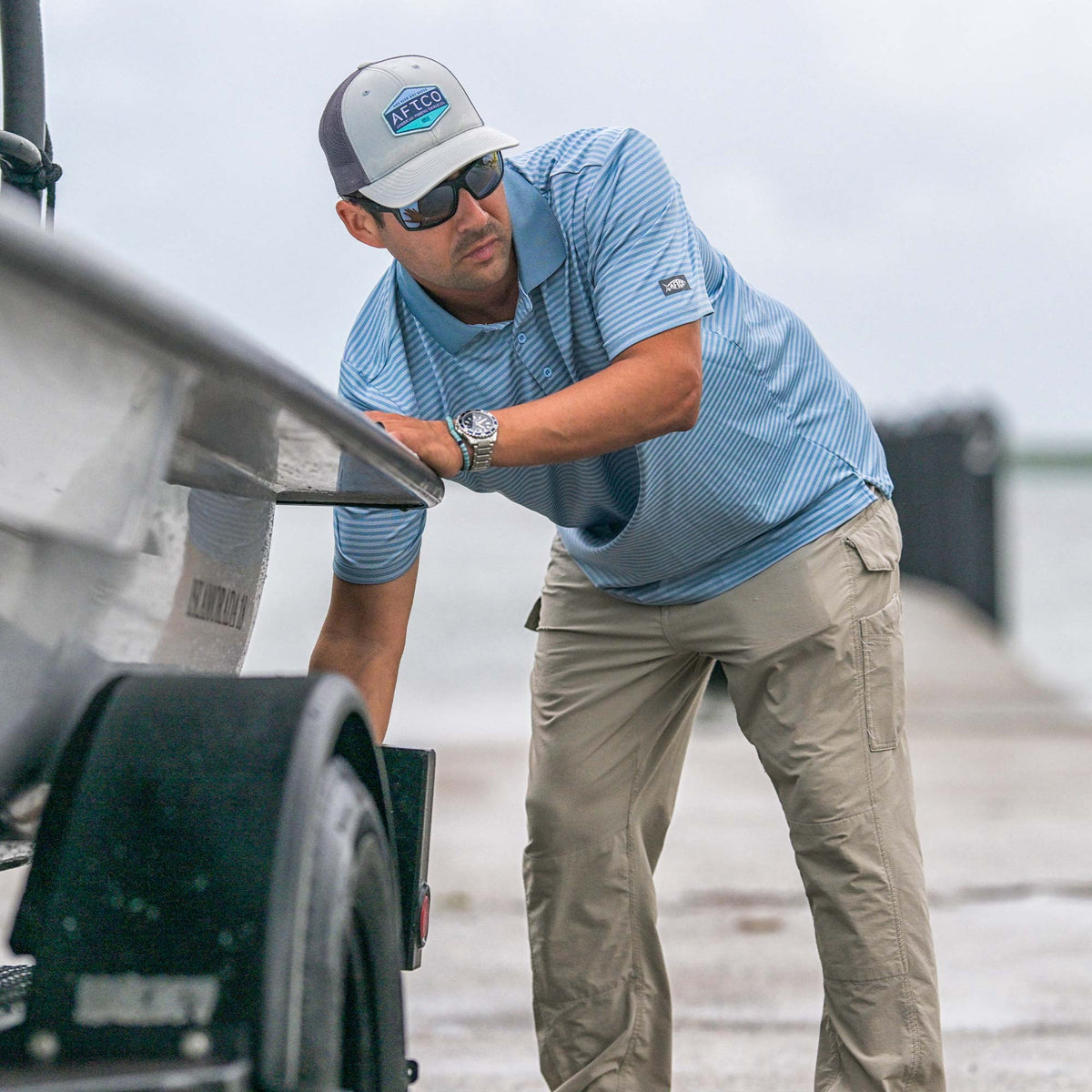 Beach Glass Link Performance Polo / AFTCO Top Pick